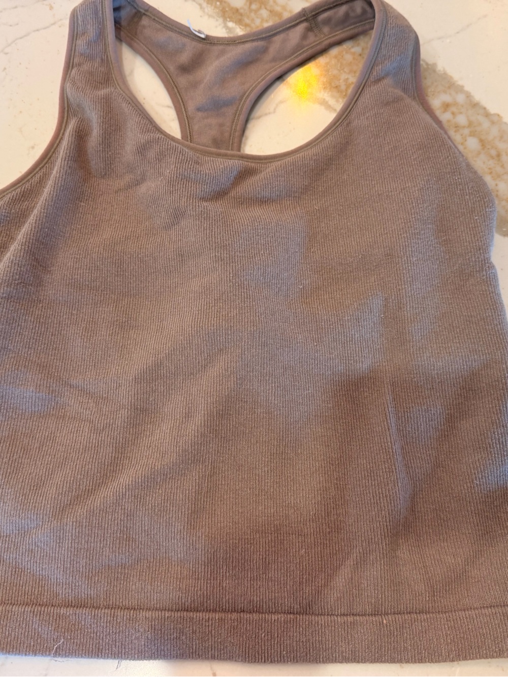 all in motion Taupe Ribbed Racerback Tank